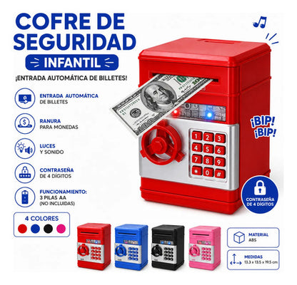 Cofre Seguridad Infantil Alcancía Contraseña Billetes Clave Aleatorio - 4 Colores