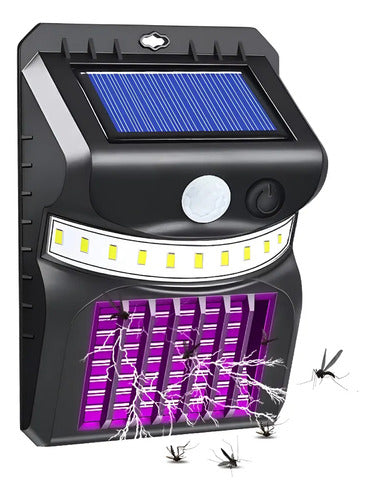 Lampara Farol Led Mata Mosquitos Moscas Insectos Solar Negro