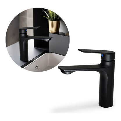 Canilla Negra Para Lavatorio Baño Monocomando Mezcladora