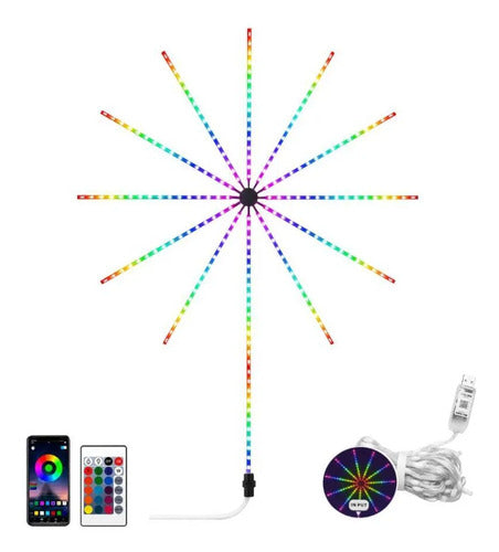 Tira Led Rgb Audiorítmica 11 Barras Control Remoto App Usb Multicolor