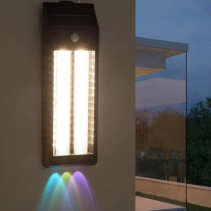 Foco Solar Led Exterior Sensor De Movimiento Lampara Negro Blanco Cálido