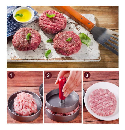 Prensa Para Hamburguesas Molde Antiadherente Asado Parrilla Aluminio