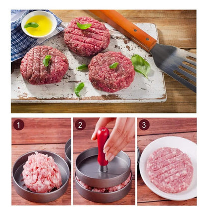 Prensa Para Hamburguesas Molde Antiadherente Asado Parrilla Aluminio