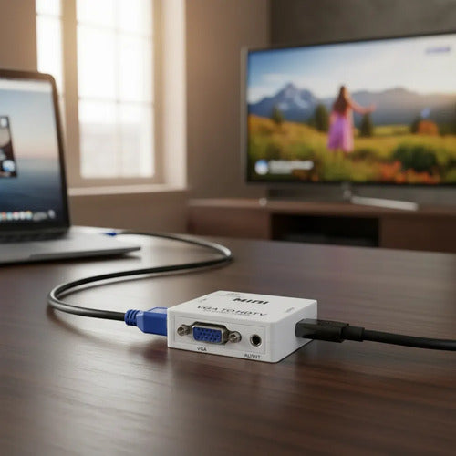 Adaptador Conversor Vga A Hdmi Audio Usb Fhd 1080p Monitor
