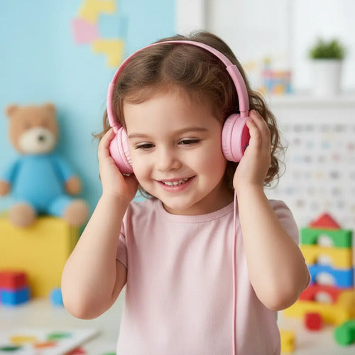 Auriculares Infantil Unicornio Niños Cable Vincha Ajustable Rosa