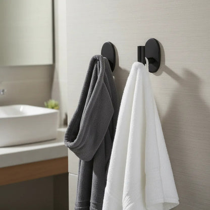 Gancho Perchero Baño Acero Pared 10x6cm Toalla Ropa Negro
