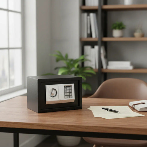 Caja Fuerte Digital Cofre Seguridad 12.4l Llaves Acero Hogar Negro