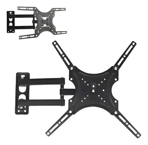 Soporte Tv X2 Ud 14 26 32 40 42 43 49 50 55 Brazo Movil Home Veoquiero Negro X2