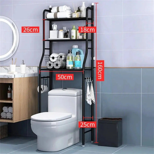 Organizador De Ducha De Pared Para Baño Con 3 Estantes De Metal Negro