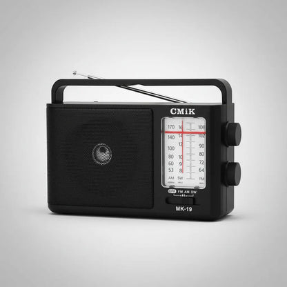 Radio Portátil Am Fm Sw 3 Bandas Eléctrica C/salida 3.5 Negro
