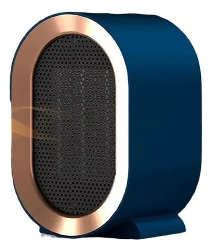 Mini Calefactor Eléctrico De Mesa Con Ventilador 1200w Color Azul Marino