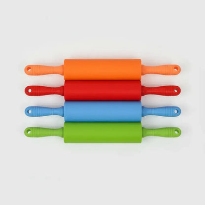 Rodillo Palo De Amasar Silicona Reposteria 39cm Cocina Naranja