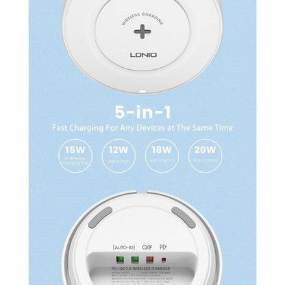 Cargador Inalambrico 32w Carga Rapida Usb + Usb C Tipo C