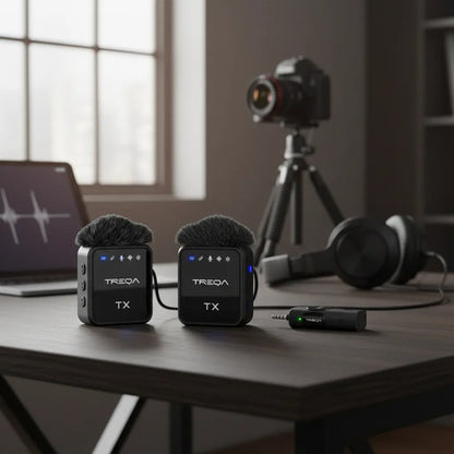 Set 2 Micrófonos Solaperos Inalámbrico Usb C Mano 3 En 1 Ios Negro