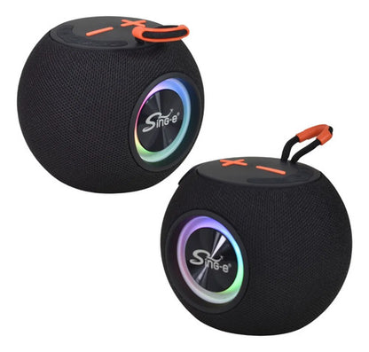 Parlante Bluetooth Portatil Luces Led Usb Tf Aux Radio Fm Negro