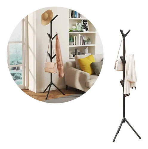 Perchero De Pie Metal Organizador Abrigos Sombrero 155x42cm Aleatorio