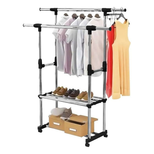 Perchero Organizador Extensible Con Ruedas De Metal