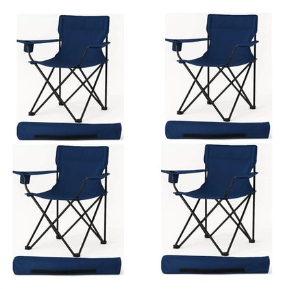 X4 Silla Plegable Camping Reposera Con Apoyabrazos Playa
