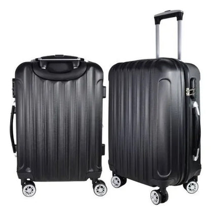 Valija Viaje Mediana Rigida Expandible 4 Ruedas 360 25 PuLG Negro Rayas