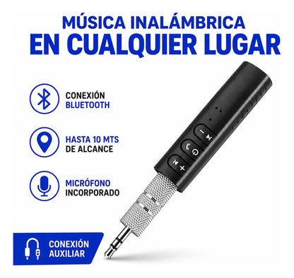 Receptor Adaptador Audio Bluetooth Aux 3.5mm Auto Parlante