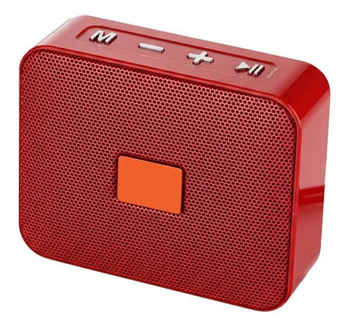 Parlante Bluetooth Portátil Usb Tf Fm 5w Compacto Recargable Rojo