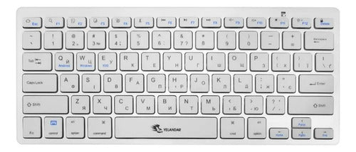Teclado Inalámbrico Bluetooth Español Metal Multisistema Blanco Español Latinoamericano