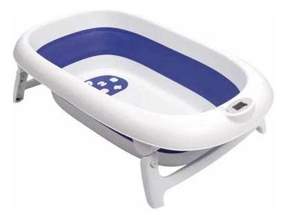 Bañera Plegable Con Termómetro Azul Azul Lisa