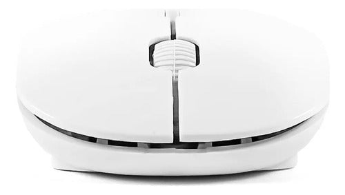 Mouse Inalambrico Recargable Rgb Slim Silencioso Usb Pc Mac Blanco