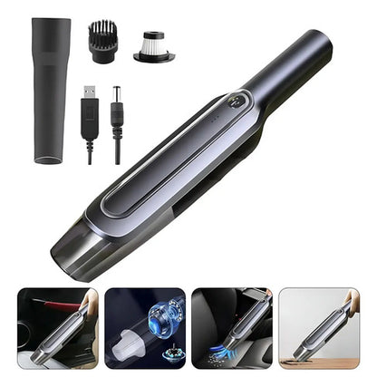 Aspiradora Mini Inalambrica Portatil Recargable Auto Hogar Negro