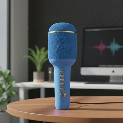 Micrófono Karaoke Inalámbrico Bluetooth Altavoz 5w Tws Azul