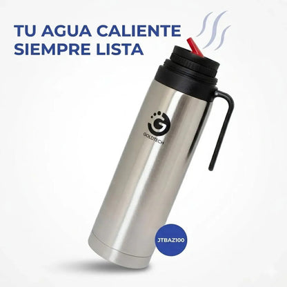 Termo Media Manija 1 L Acero Inoxidable Pico Cebador Plateado