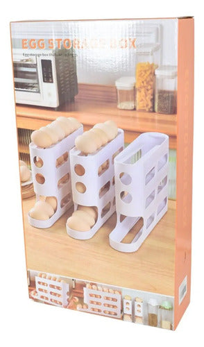 Huevera De Plastico Heladera Color Blanco 36x19.5x7cm Blanco