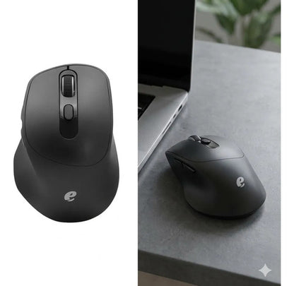 Mouse Bluetooth 2.4g Recargable 1600 Dpi Ergonomico Usb C Negro