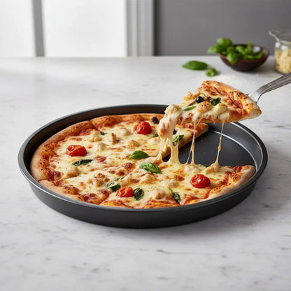 Molde Asadera Pizza Redonda Antiadherente 36cm Negro