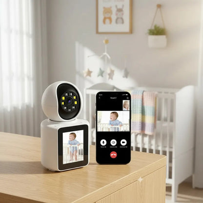 Camara Seguridad Baby Call Wifi Pantalla Audio Ios Android Blanco