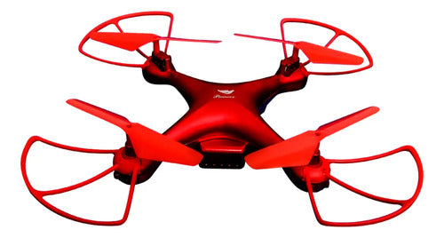 Drone Recargable Luces 2.4ghz Control Remoto 30cm Giro 360 Rojo