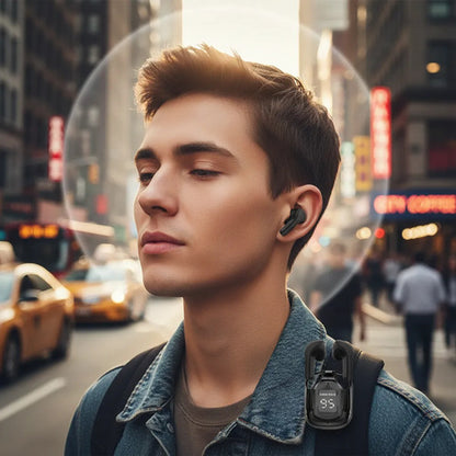 Auricular Bluetooth Táctil Display Colores Funda Silicona Negro