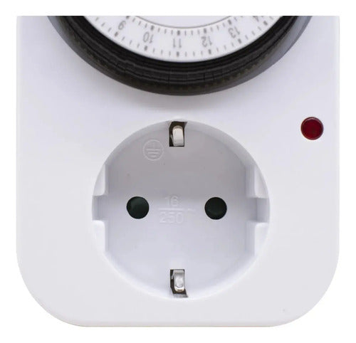 Timer Manual Calefon Schuko Ahorro De Energia Analogico