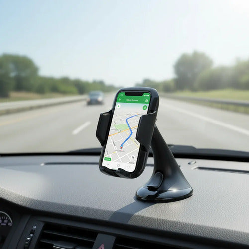 Soporte Porta Celular Auto Parabrisas Tablero 360 Ajustable Negro