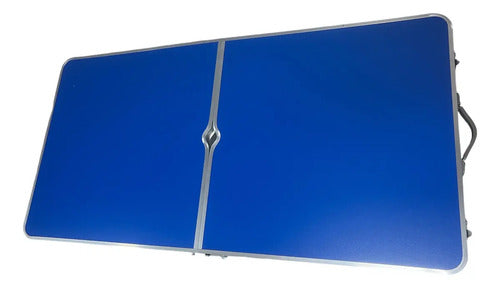 Mesa Plegable Con 4 Bancos Para Camping 120cm Color Blanco Diseño Moderno