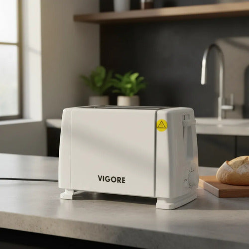Tostadora Electrica 2 Rebanadas 700w Pan 6 Niveles Acero Blanco