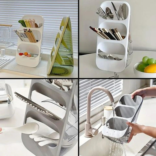 Organizador Cubiertos Utensilios Cocina De Plastico Aleatorio