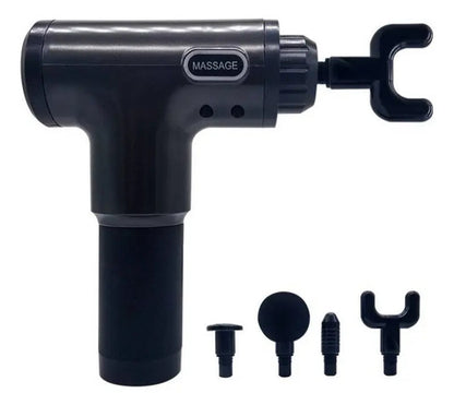 Martillo De Masajes 4 Cabezales Masajeador Inalambrico Negro