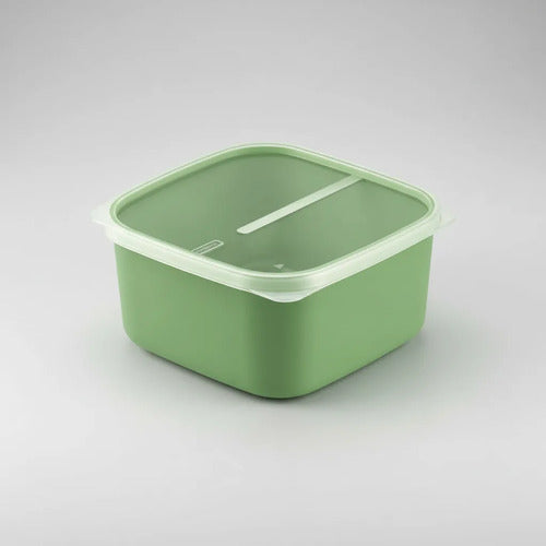 Recipiente Pote Plástico Tupper Tapa Transparente 3.4l Verde Verde