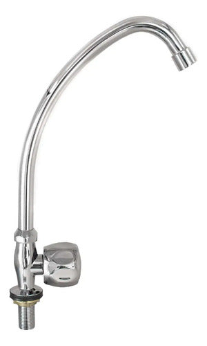 Grifo Cocina Mesada Unitaria Metal Agua Fria Brazo Alto