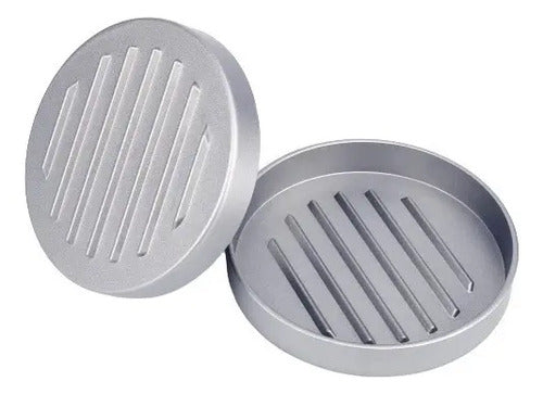 Molde Prensa Hamburguesa Aluminio Mango Madera Antiadherente Aluminio