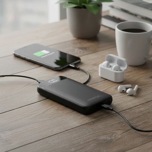 Cargador Portátil Power Bank 16800mah Display Lcd Usb Led Negro
