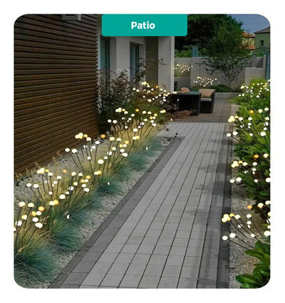 Estaca Luz Solar Ramo 12 Leds Bombillas Jardin Exterior X2 Negro