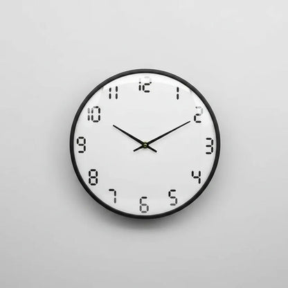 Reloj Pared Analogico Redondo 30cm Numeros Modernos Oficina Negro Blanco