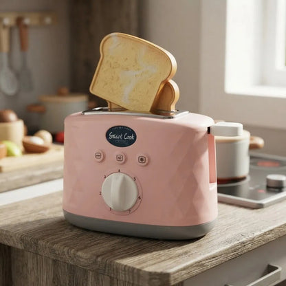 Tostadora Infantil Luces Sonido Accesorios Juguete Cocina Rosa